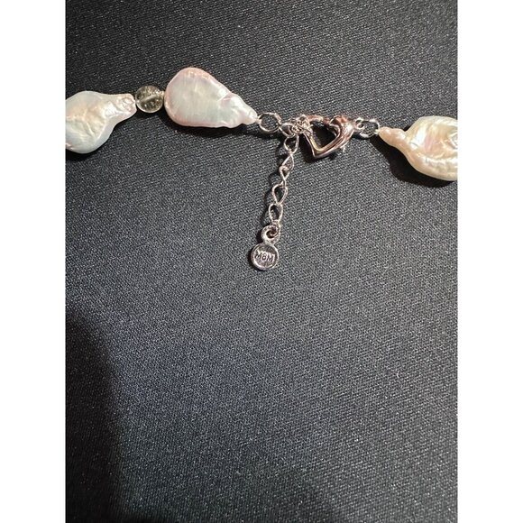 Baroque Pearls Strung Among Termaline Stones Womens Necklace Elegant Timeless - Picture 3 of 5